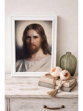 Framed Jesus Christ Portrait Wall Art – Carl Bloch – Christian Farmhouse Decor